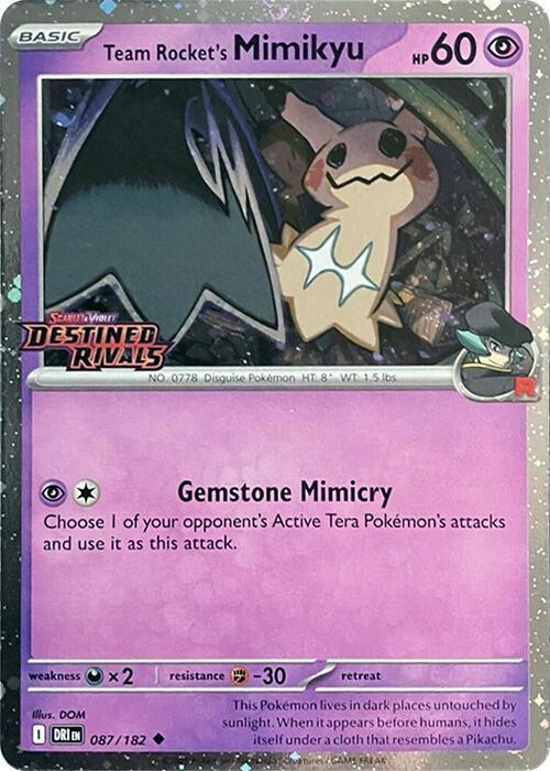Destined Rivals Team Rocket's Mimikyu [Prerelease] Pokémon card